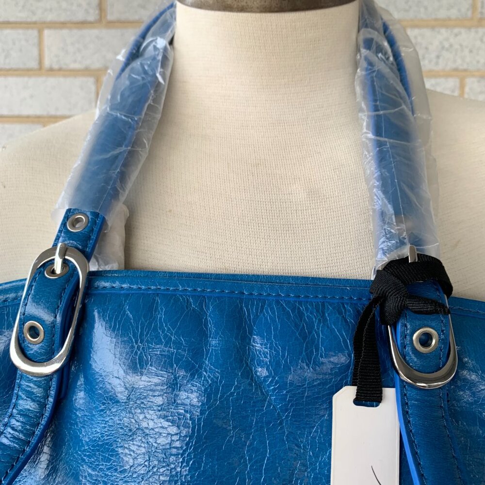 CHRISTOPHER KON ATELIER BRIGHT BLUE BAG TOTE LEATHER BAG NEW - Picture 3 of 16